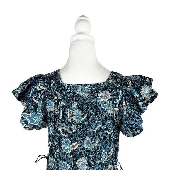 Ulla Johnson Zuma Cotton Midi Dress 2 Blue - Picture 7 of 11